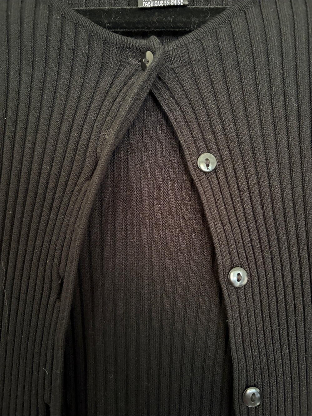 august silk Black Ribbed Slim Button-Front Cardigan - Picture 4 of 5